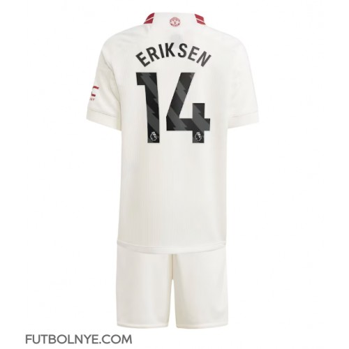 Camiseta Manchester United Christian Eriksen #14 Tercera Equipación para niños 2023-24 manga corta (+ pantalones cortos)